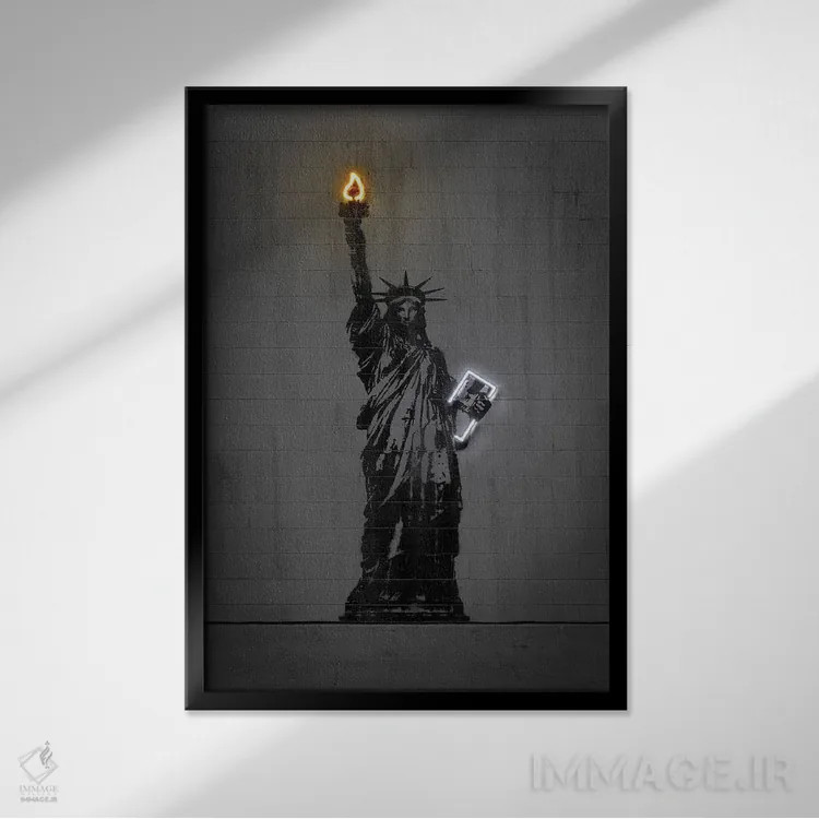 تابلو دکوراتیو مجسمه آزادی اثر اکتاویان میلو - نمای قابدار مشکی