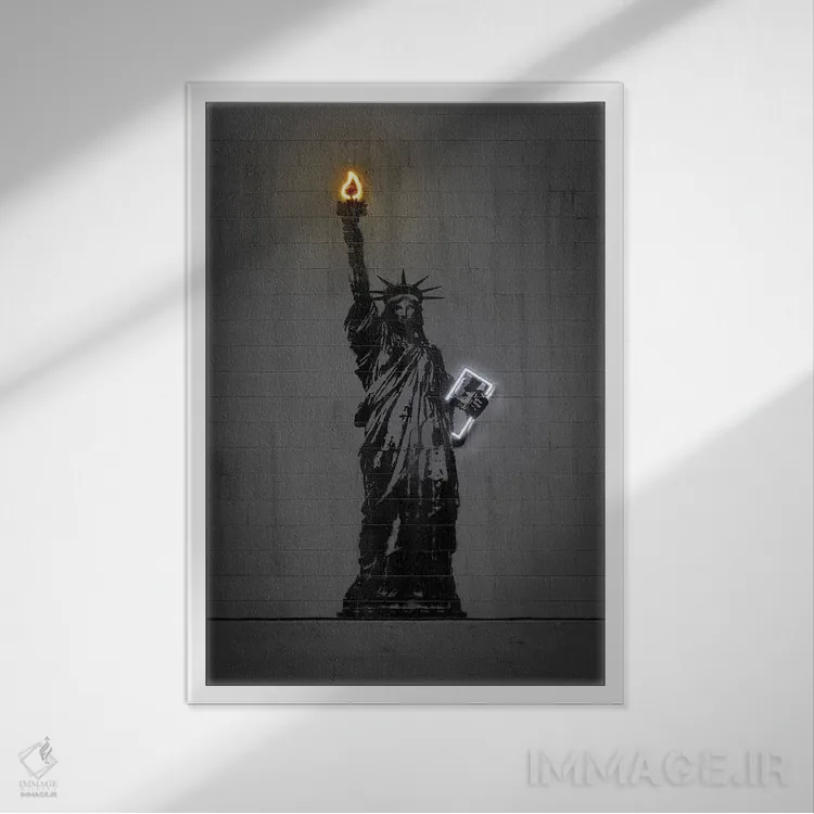 تابلو دکوراتیو مجسمه آزادی اثر اکتاویان میلو - نمای قابدار سفید