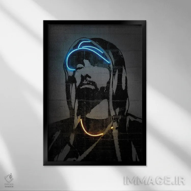 تابلو دکوراتیو امینم اثر اکتاویان میلو - نمای قابدار مشکی