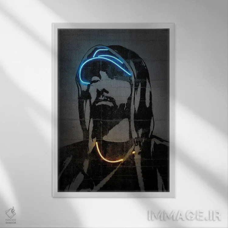 تابلو دکوراتیو امینم اثر اکتاویان میلو - نمای قابدار سفید