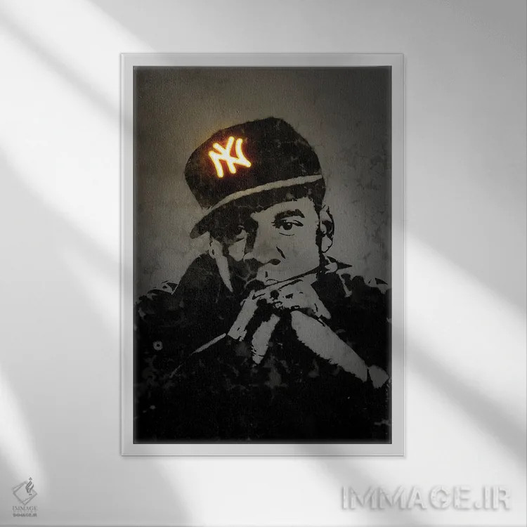 تابلو دکوراتیو جی زی اثر اکتاویان میلو - نمای قابدار سفید