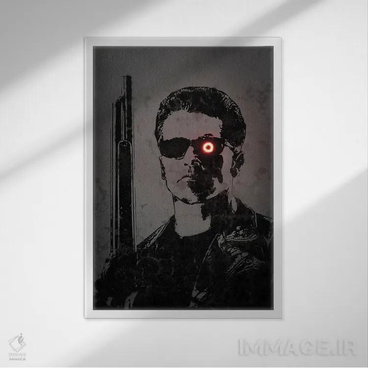 تابلو دکوراتیو ترمیناتور اثر اکتاویان میلو - نمای قابدار سفید