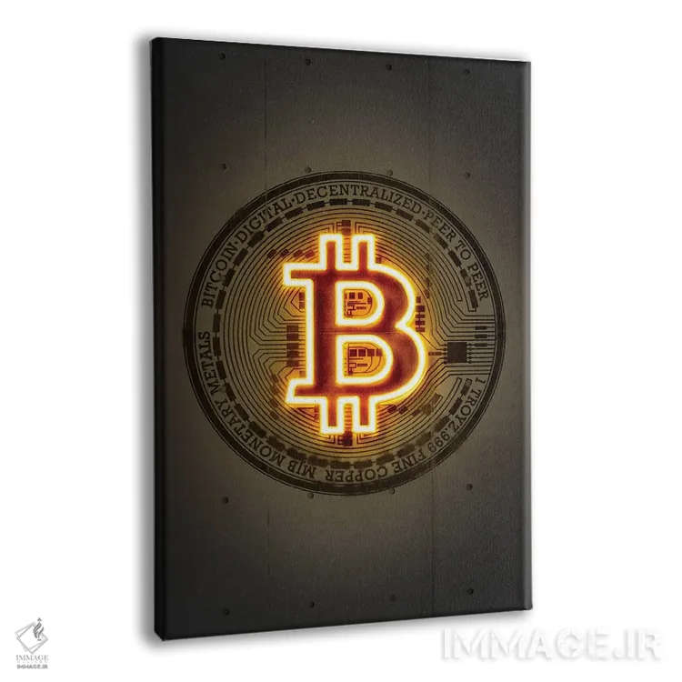 تابلو دکوراتیو بیت کوین اثر اکتاویان میلو - نمای پرسپکتیو محصول