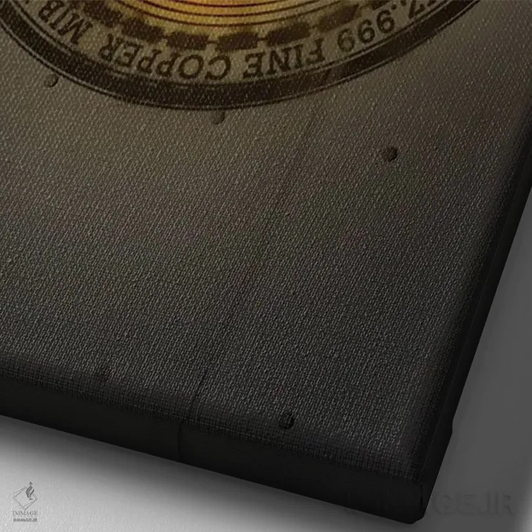 تابلو دکوراتیو بیت کوین اثر اکتاویان میلو - نمای نزدیک بافت بوم