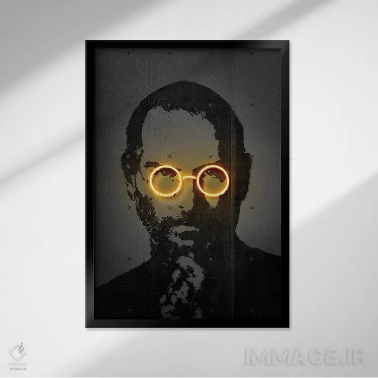 تابلو دکوراتیو جابز اثر اکتاویان میلو - نمای قابدار مشکی