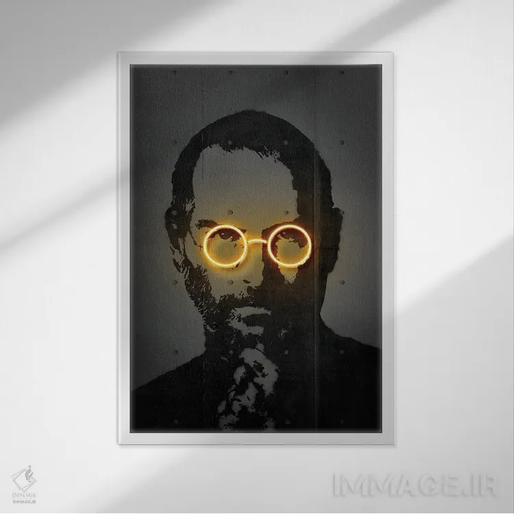 تابلو دکوراتیو جابز اثر اکتاویان میلو - نمای قابدار سفید