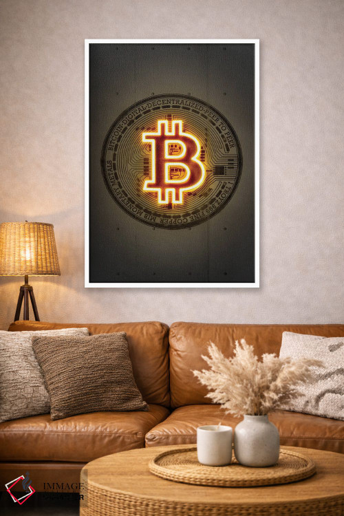 تابلو دکوراتیو بیت کوین اثر اکتاویان میلو - D3W