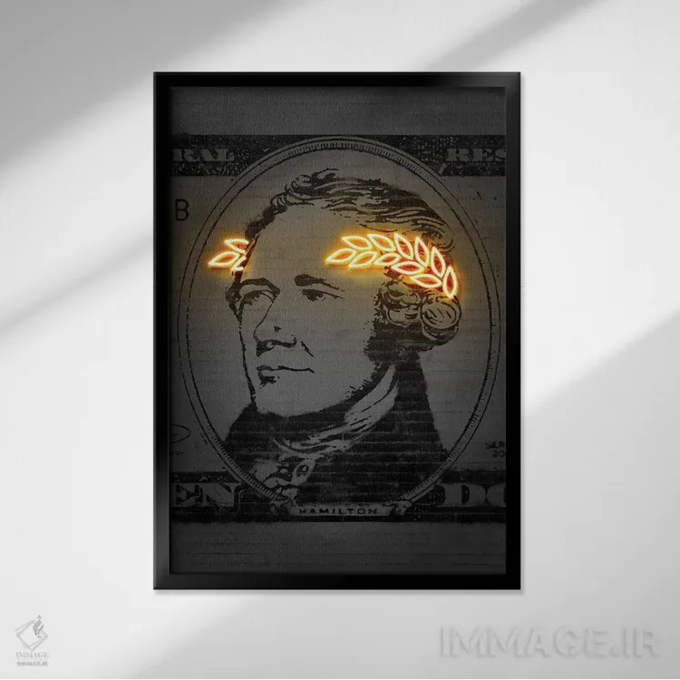 تابلو دکوراتیو الکساندر همیلتون اثر اکتاویان میلو - نمای قابدار مشکی