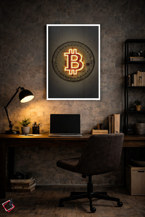 تابلو دکوراتیو بیت کوین اثر اکتاویان میلو - D6W