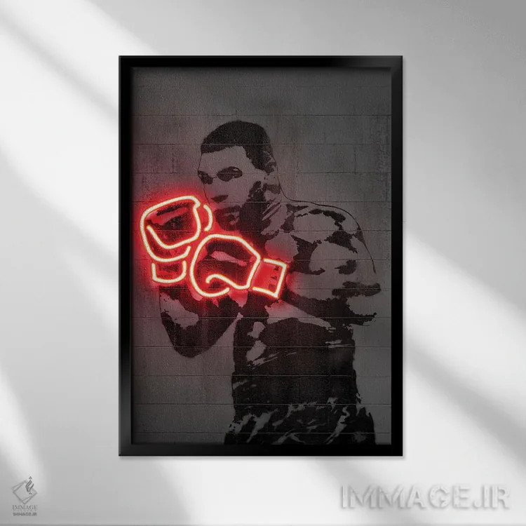 تابلو دکوراتیو مایک تایسون اثر اکتاویان میلو - نمای قابدار مشکی