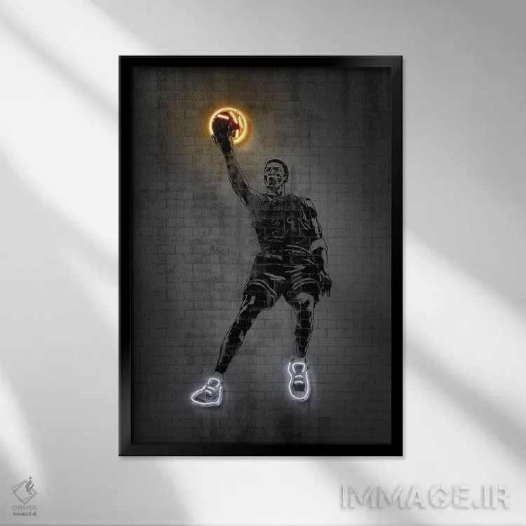 تابلو دکوراتیو اسکاتی پیپن اثر اکتاویان میلو - نمای قابدار مشکی