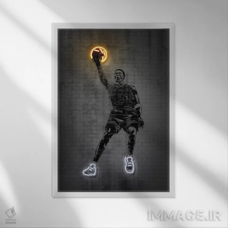 تابلو دکوراتیو اسکاتی پیپن اثر اکتاویان میلو - نمای قابدار سفید