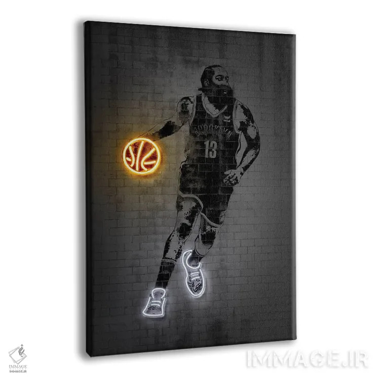 تابلو دکوراتیو جیمز هاردن اثر اکتاویان میلو - نمای پرسپکتیو محصول