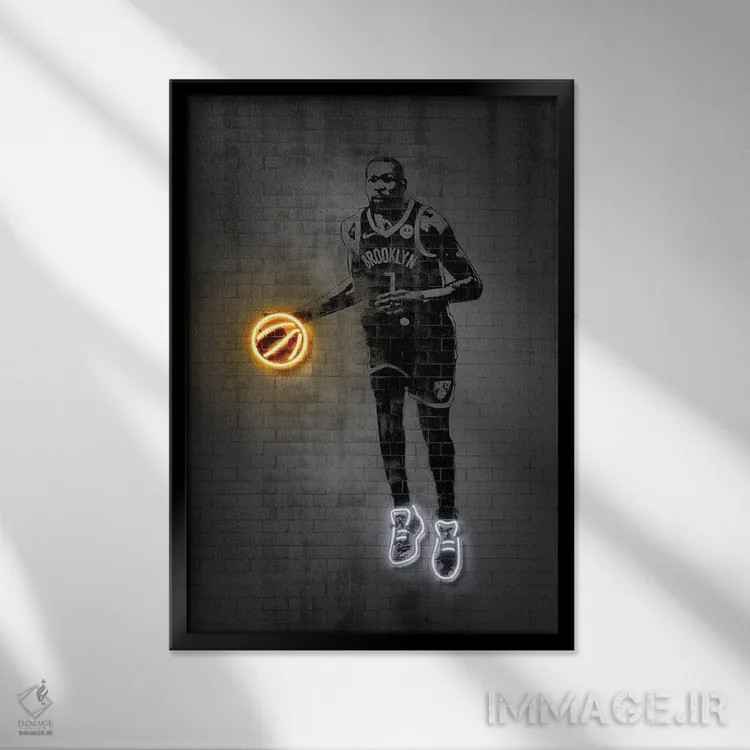 تابلو دکوراتیو کوین دورنت اثر اکتاویان میلو - نمای قابدار مشکی