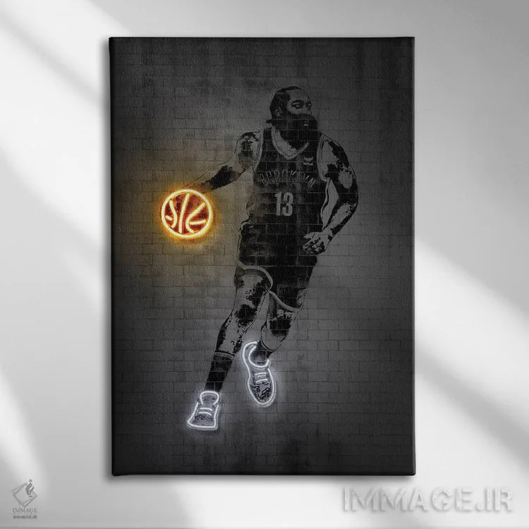 تابلو دکوراتیو جیمز هاردن اثر اکتاویان میلو - نمای روبهرو روی دیوار