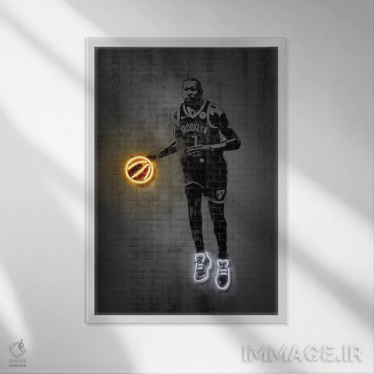 تابلو دکوراتیو کوین دورنت اثر اکتاویان میلو - نمای قابدار سفید