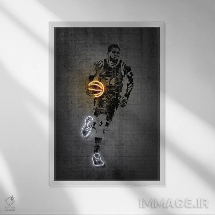 تابلو دکوراتیو یانیس آنتتوکومپو اثر اکتاویان میلو - نمای قابدار سفید