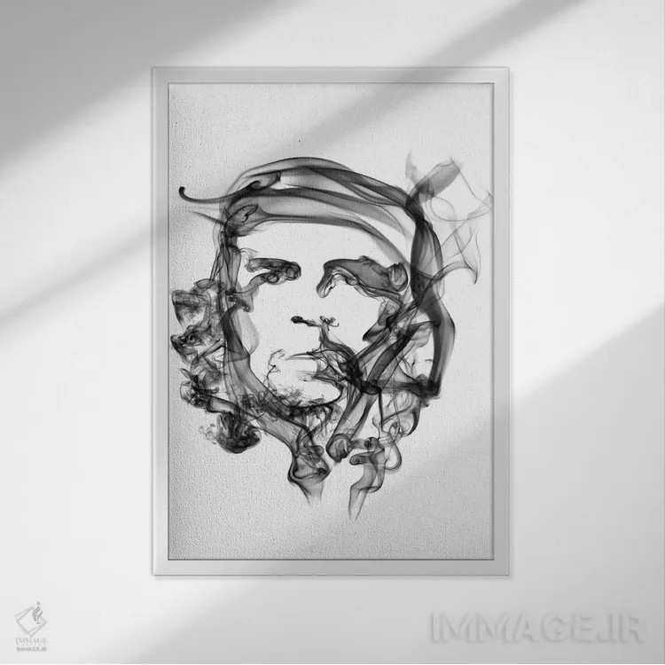 تابلو دکوراتیو چه گوارا اثر اکتاویان میلو - نمای قابدار سفید