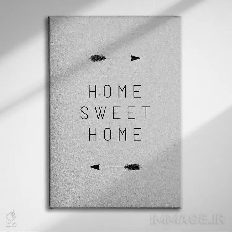 تابلو مینیمال پیکان "خانه ی عزیز من" اثر اورارا استودیو - نمای روبهرو روی دیوار