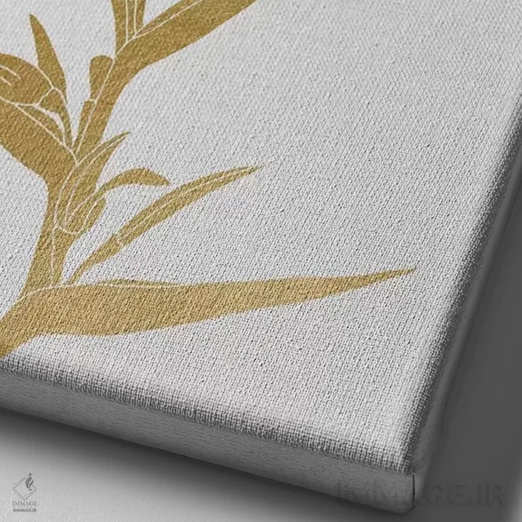 تابلو مینیمال مرغ مگس خوار و گل I اثر اورارا استودیو - نمای نزدیک بافت بوم