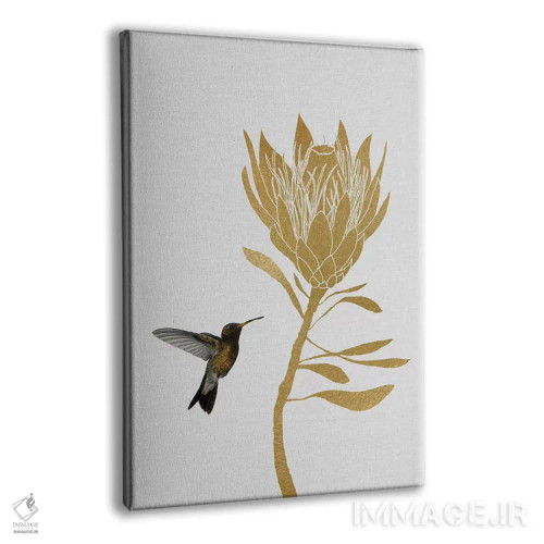تابلو مینیمال مرغ مگس خوار و گل II اثر اورارا استودیو - نمای پرسپکتیو محصول