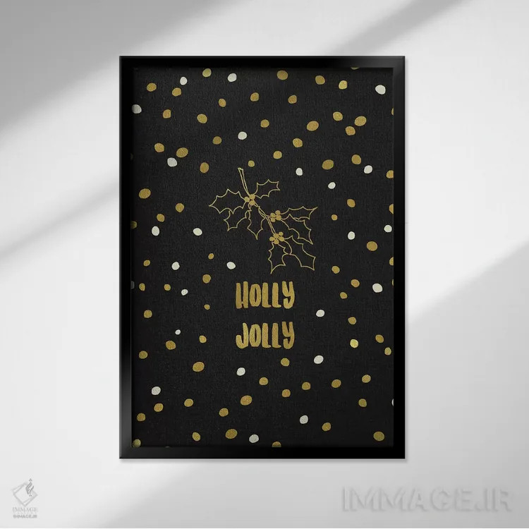 تابلو دکوراتیو شاد و شنگول طلایی اثر اورارا استودیو - نمای قابدار مشکی