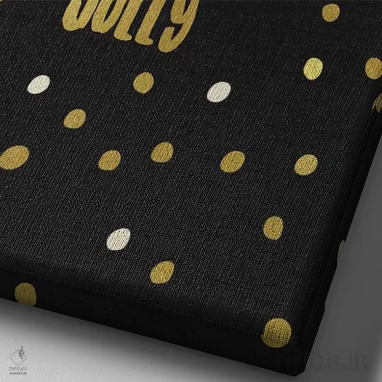 تابلو دکوراتیو شاد و شنگول طلایی اثر اورارا استودیو - نمای نزدیک بافت بوم