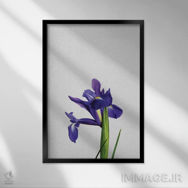 تابلو مینیمال زنبق اثر اورارا استودیو - نمای قابدار مشکی