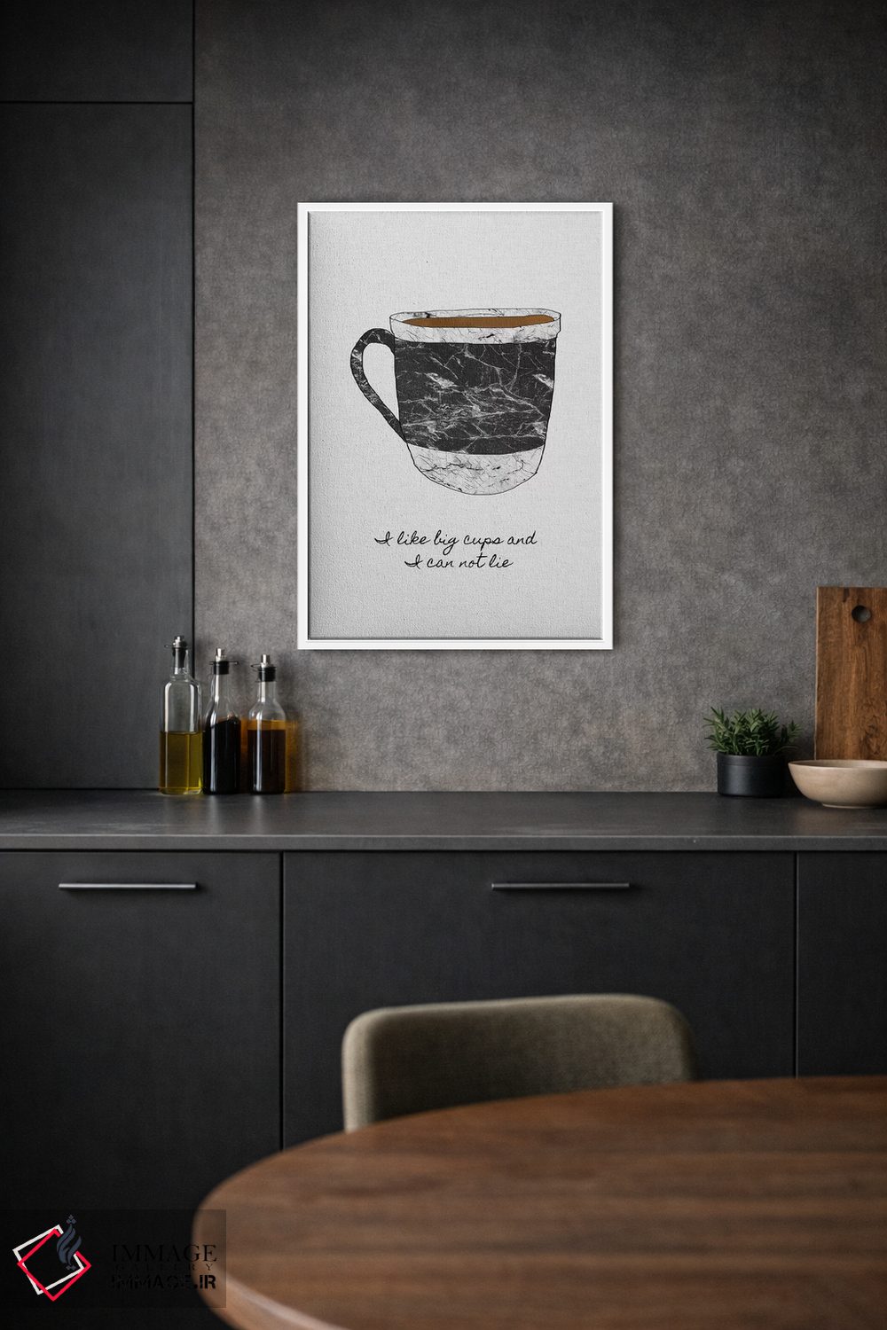 تابلو مینیمال من فنجان های بزرگ دوست دارم اثر اورارا استودیو - D1W