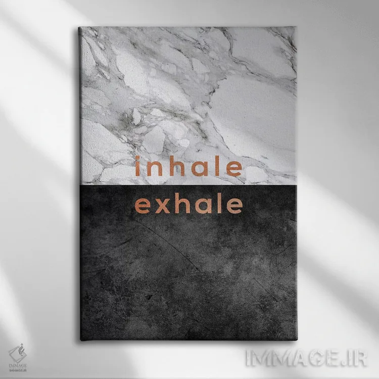 تابلو مدرن دم و بازدم اثر اورارا استودیو - نمای روبهرو روی دیوار