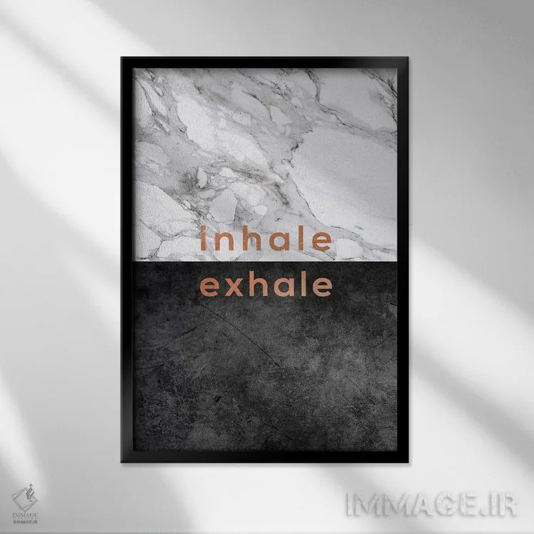 تابلو مدرن دم و بازدم اثر اورارا استودیو - نمای قابدار مشکی