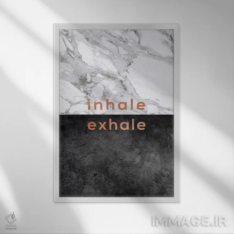 تابلو مدرن دم و بازدم اثر اورارا استودیو - نمای قابدار سفید