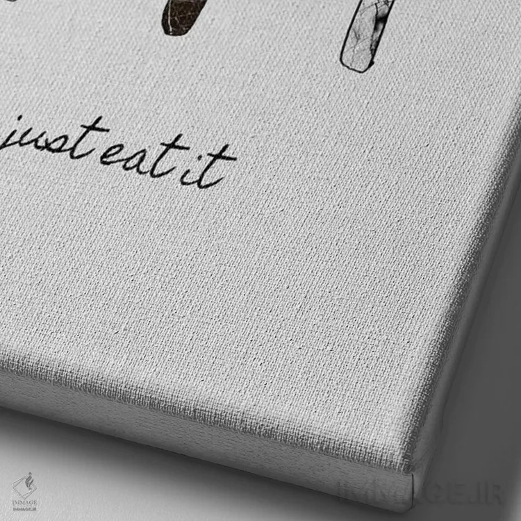 تابلو مینیمال فقط بخورش اثر اورارا استودیو - نمای نزدیک بافت بوم