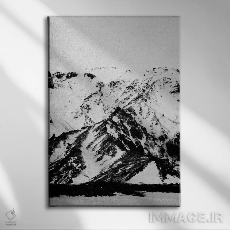تابلو مدرن کوه های مینیمالیستی اثر اورارا استودیو - نمای روبهرو روی دیوار