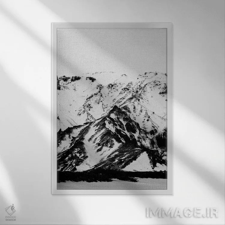 تابلو مدرن کوه های مینیمالیستی اثر اورارا استودیو - نمای قابدار سفید