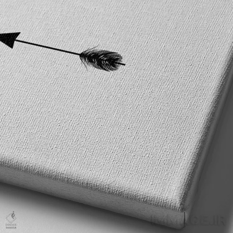 تابلو مینیمال هر چه بادا باد اثر اورارا استودیو - نمای نزدیک بافت بوم