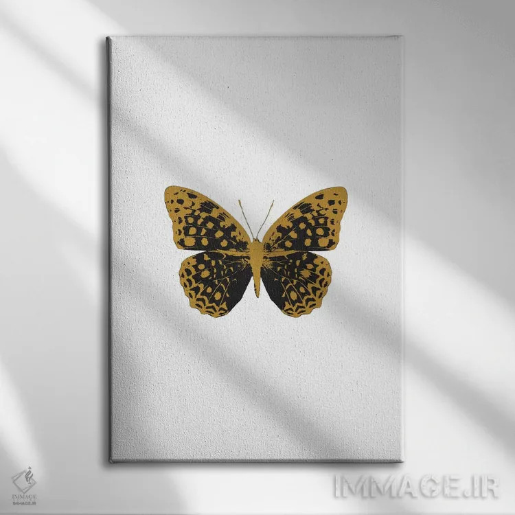تابلو مدرن پروانه سیاه اثر اورارا استودیو - نمای روبهرو روی دیوار