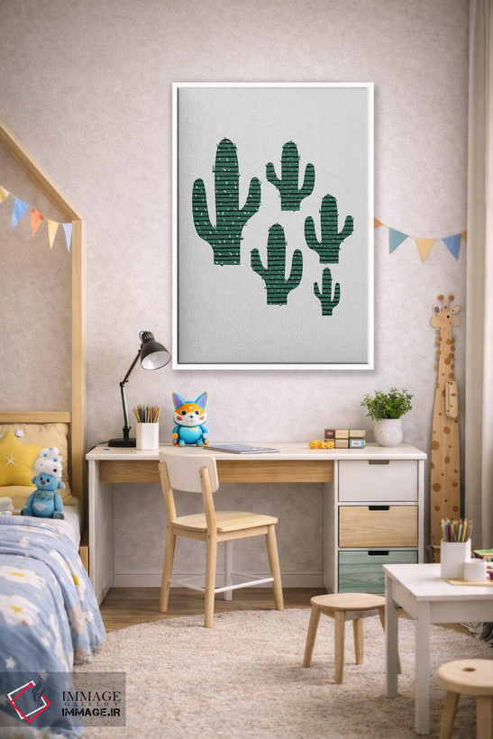 تابلو مینیمال جمع کاکتوس ها اثر اورارا استودیو - D1W