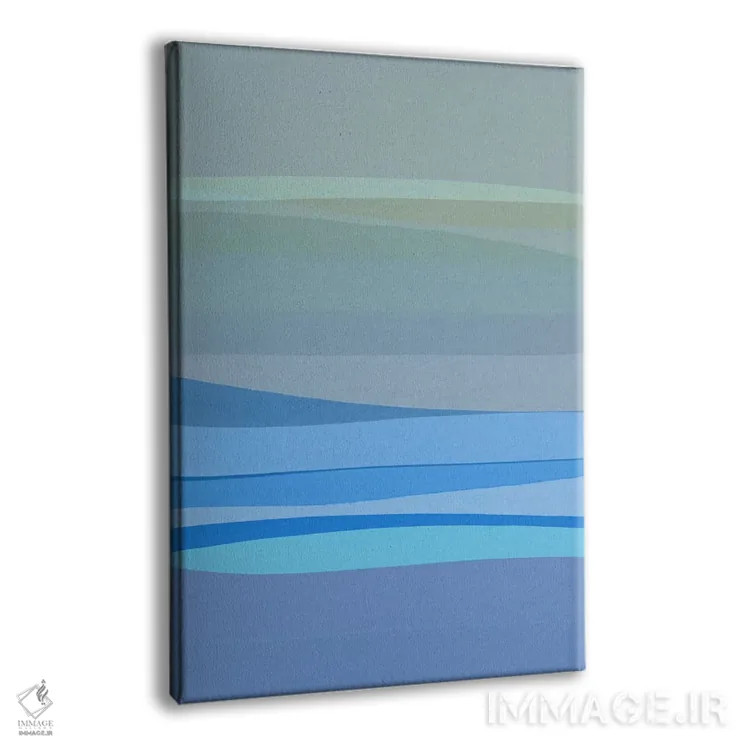 تابلو مینیمال انتزاعی آبی ۱ اثر اورارا استودیو - نمای پرسپکتیو محصول