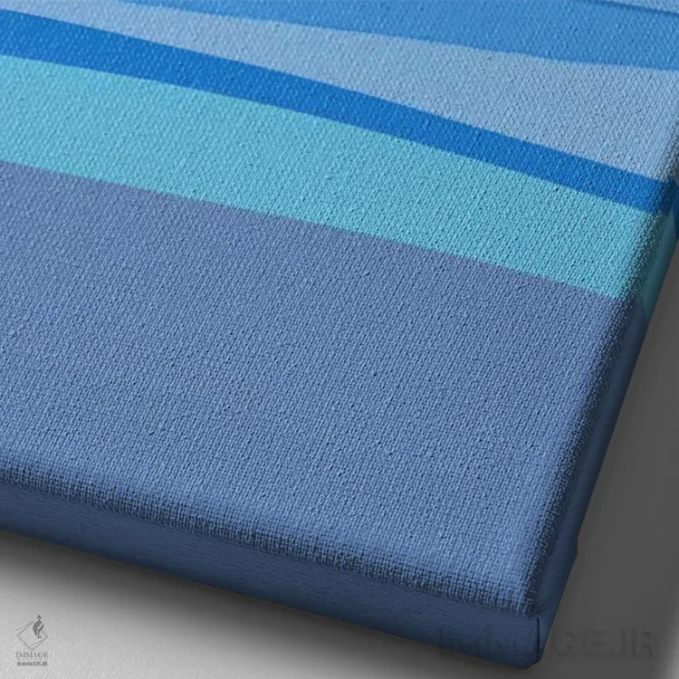 تابلو مینیمال انتزاعی آبی ۱ اثر اورارا استودیو - نمای نزدیک بافت بوم