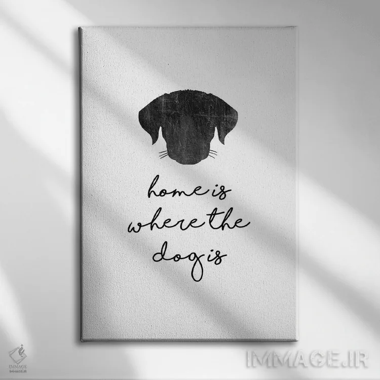 تابلو مینیمال خانه آن جاست که سگ هست اثر اورارا استودیو - نمای روبهرو روی دیوار
