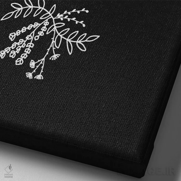 تابلو دکوراتیو زندگی کوتاهه، لبخند بزن اثر اورارا استودیو - نمای نزدیک بافت بوم