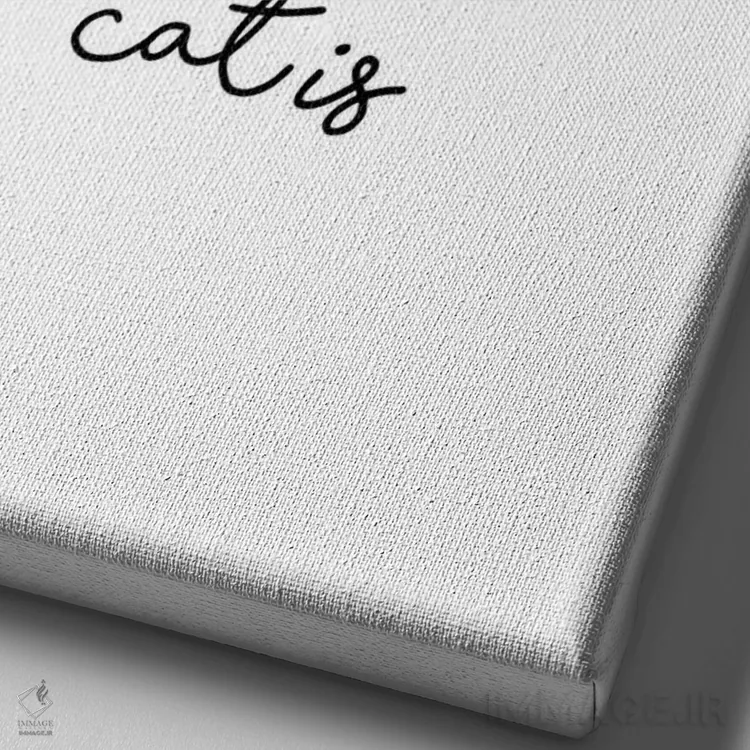 تابلو مینیمال خانه آن جاست که گربه هست اثر اورارا استودیو - نمای نزدیک بافت بوم