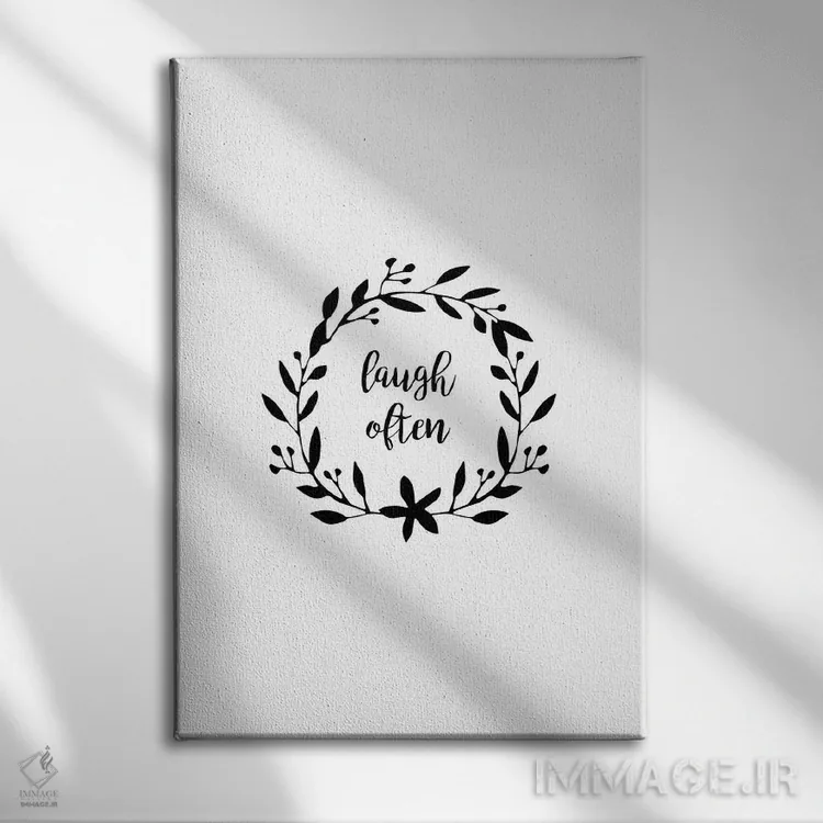 تابلو مینیمال زیاد بخند اثر اورارا استودیو - نمای روبهرو روی دیوار