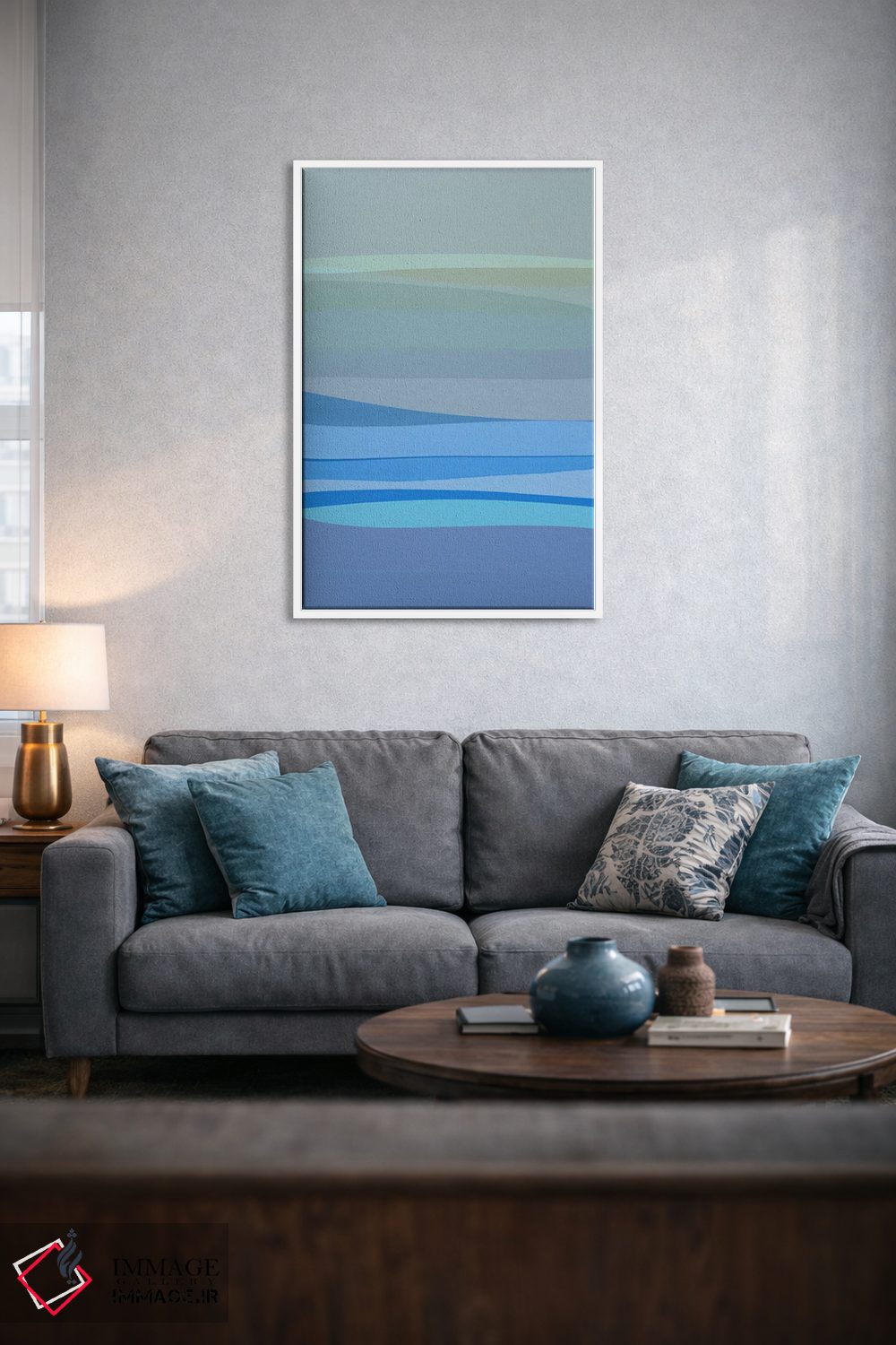 تابلو مینیمال انتزاعی آبی ۱ اثر اورارا استودیو - D3W