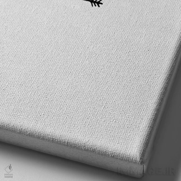 تابلو مینیمال از همه کمتر از تو بدم میاد اثر اورارا استودیو - نمای نزدیک بافت بوم