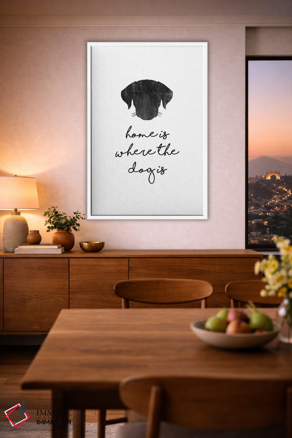 تابلو مینیمال خانه آن جاست که سگ هست اثر اورارا استودیو - D1W