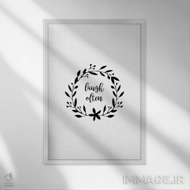 تابلو مینیمال زیاد بخند اثر اورارا استودیو - نمای قابدار سفید
