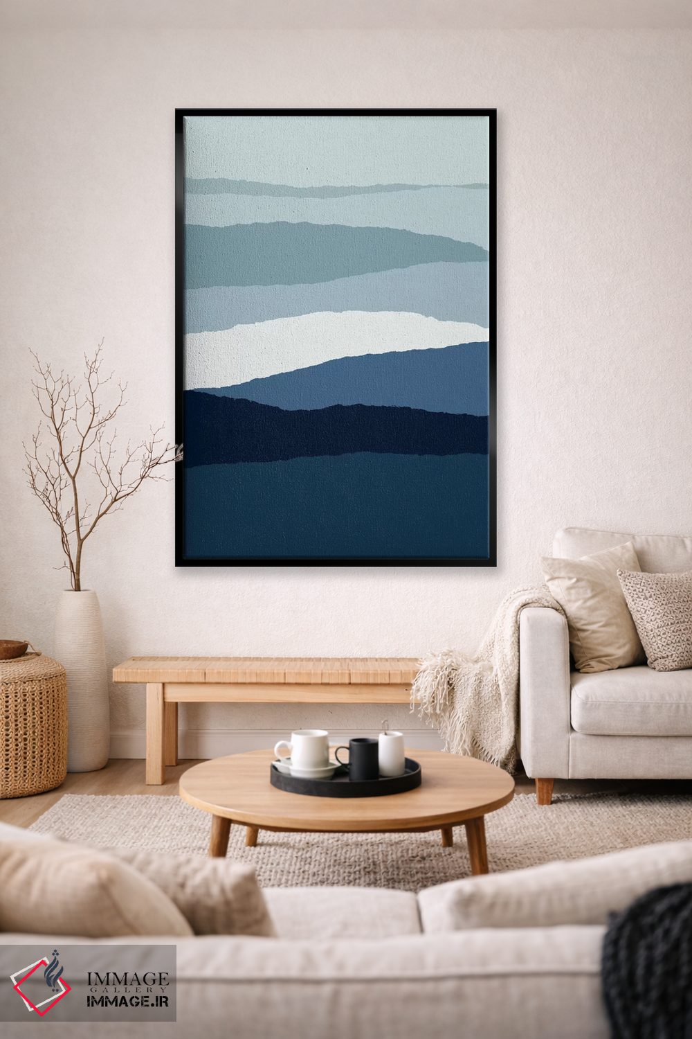 تابلو مینیمال انتزاعی آبی ۲ اثر اورارا استودیو - D2B