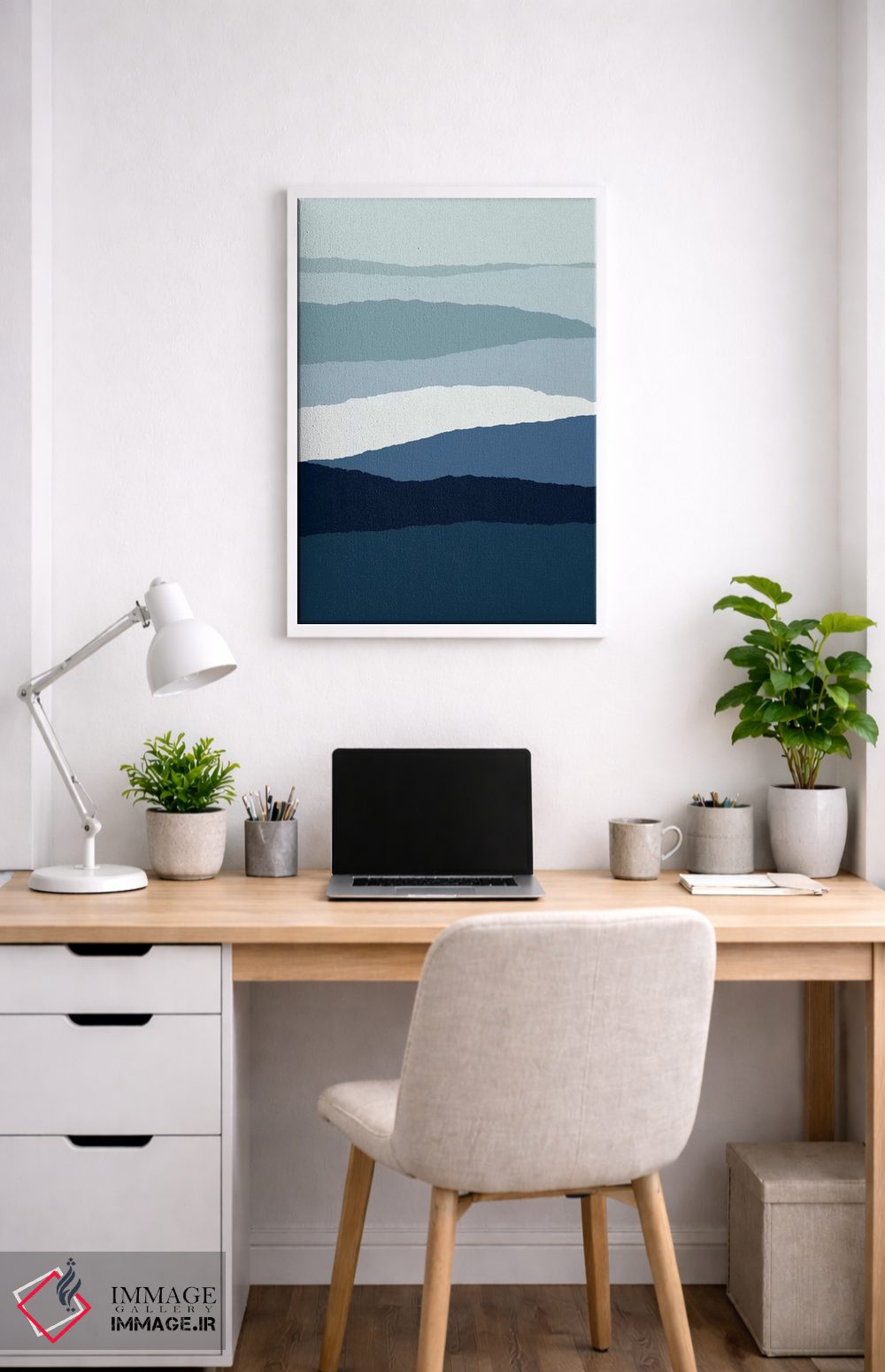 تابلو مینیمال انتزاعی آبی ۲ اثر اورارا استودیو - D4W